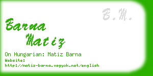 barna matiz business card